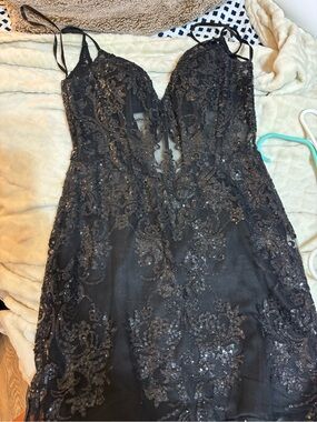 Black Sequin homecoming dress